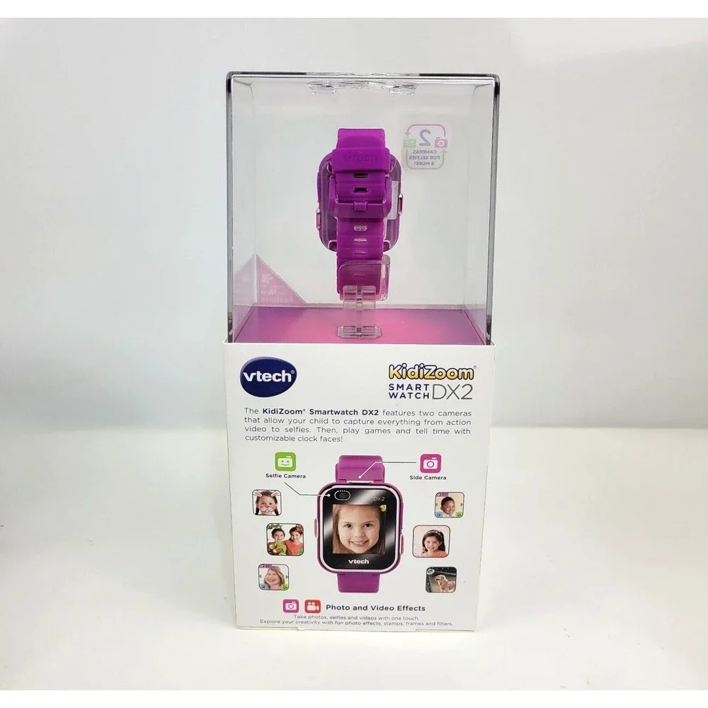 VTech KidiZoom Smartwatch DX2 Purple Smart Watch for Kids Camera Video Games NEW